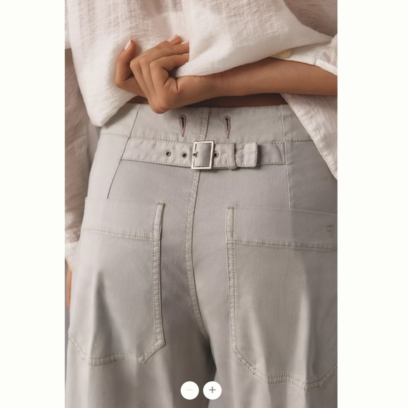 Anthropologie The Arin Mid-Rise Button-Front Barrel Pant by Pilcro - Picture 3 of 4